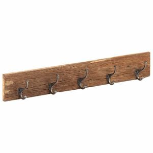 vidaXL Knaggrekke med 5 kroker 100x2,5x15 cm gjenvunnet heltre
