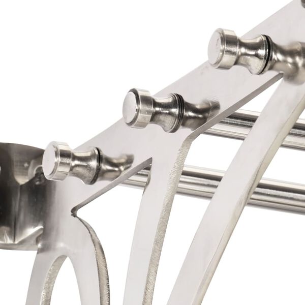 vidaXL Bagasjehylle med kleshengere og speil veggmontert aluminium