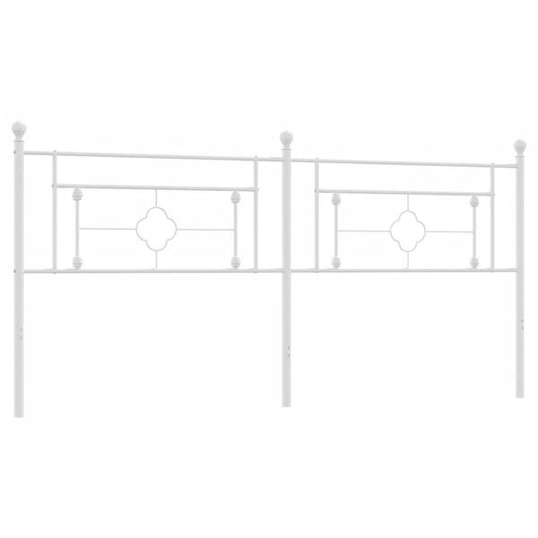 vidaXL Utskiftbar sengegavl i metall hvit 200 cm