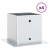 vidaXL Stolpebunner firkantet 4 stk s&oslash;lv 141x141 mm galvanisert st&aring;l