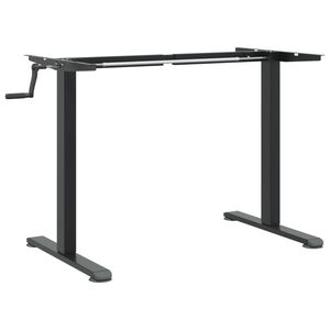 vidaXL St&aring;ende ramme for skrivebord svart (94-135)x60x(70-114) cm st&aring;l