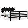 vidaXL Sengeramme med hodegavl svart 160x200 cm heltre