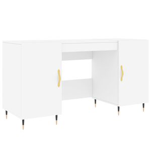 vidaXL Skrivebord hvit 140x50x75 cm konstruert tre