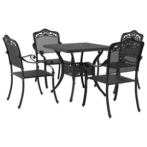 vidaXL Hagebordsett 5 pcs Svart St&oslash;pt aluminium