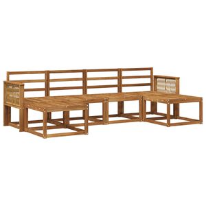 vidaXL Utend&oslash;rs sofa-sett 6 pcs Naturlig Solid akasietre