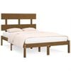 vidaXL Sengeramme honningbrun heltre 120x190 cm Small Double