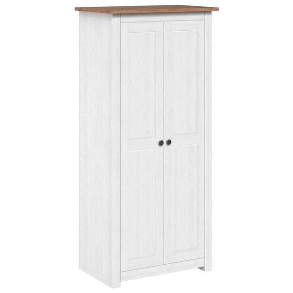 vidaXL Garderobeskap hvit 80x50x171,5 cm heltre furu Panama Range
