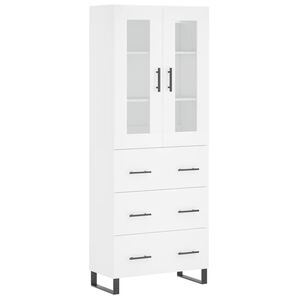 vidaXL Highboard hvit 69,5x34x180 cm konstruert tre