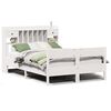 vidaXL Seng med bokhylle uten madrass hvit 135x190 cm heltre furu