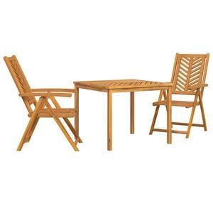 vidaXL Hage Spisegruppe 3 pcs Brun heltre akasie