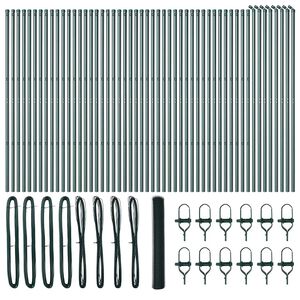 vidaXL Sekskantet gjerde grunstift 100 x 1,2 m PVC-belagt st&aring;l Gr&oslash;nn