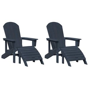 vidaXL Hage lounge møbler 2 pcs Havblå 74 x 82 x 90cm Plast