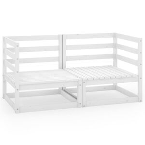 vidaXL 2-seters hagesofa hvit heltre furu