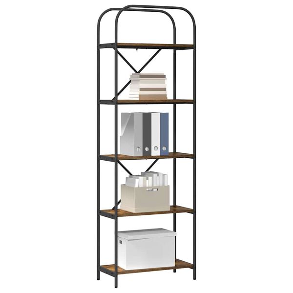 vidaXL Bokhylle R&oslash;kt eik 60 x 30 x 183 cm Konstruert tre