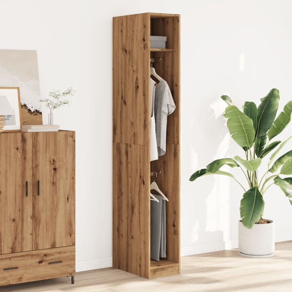 vidaXL Garderobe artisan eik 30x50x200 cm konstruert tre
