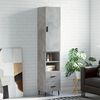 vidaXL Highboard betonggr&aring; 34,5x34x180 cm konstruert tre