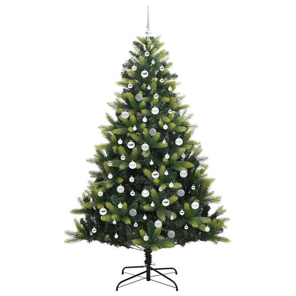 vidaXL Kunstig leddet juletre med 300 LED-lamper gr&oslash;nn 210 cm