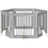 vidaXL Hundegate med stender 6 pcs Gr&aring; sonoma 80 x 80 cm