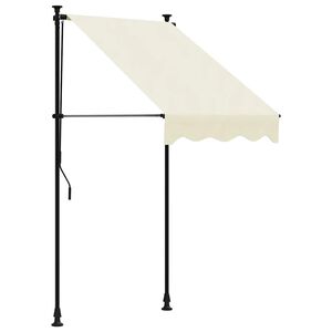 vidaXL Uttrekkbar markise kremhvit 100x150 cm stoff og st&aring;l