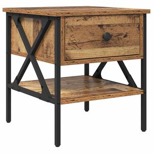 vidaXL Nattbord Gammelt tre 40 x 42 x 45 cm Ingeni&oslash;rtre og metall