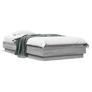vidaXL Sengeramme gr&aring; sonoma 75x190 cm konstruert tre