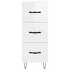 vidaXL Highboard h&oslash;yglans hvit 34,5x34x180 cm konstruert tre