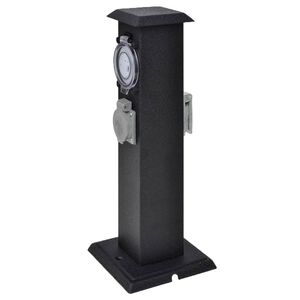vidaXL Hagestr&oslash;mkontakt svart med timer