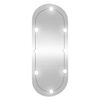 vidaXL Veggspeil med LED-lys 40x90 cm glass oval