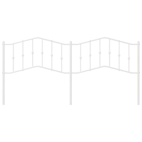 vidaXL Utskiftbar sengegavl i metall hvit 200 cm