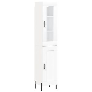 vidaXL Highboard hvit 34,5x34x180 cm konstruert tre