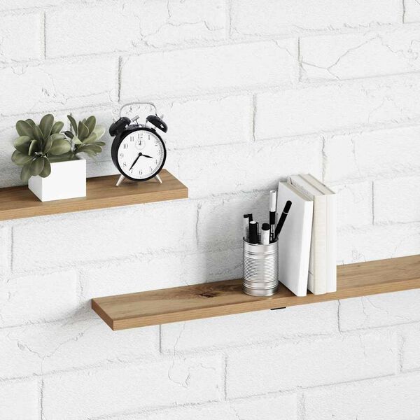 vidaXL Bokhyllebrett 4 pcs Brun 100 x 10 x 1,5 cm Konstruert tre