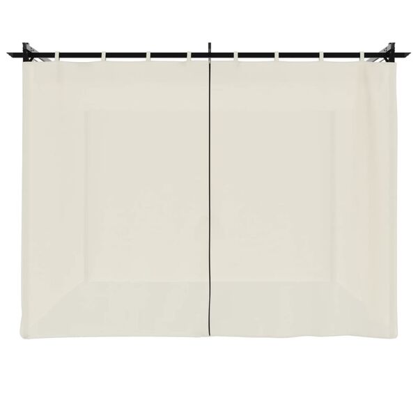 vidaXL Paviljong med gardiner kremhvit 3x3 m stål