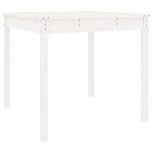 vidaXL Hagebord hvit 82,5x82,5x76 cm heltre furu