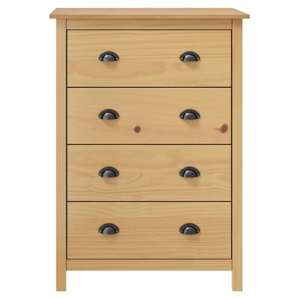 vidaXL Skjenk Hill med 4 skuffer 79x40x110 cm heltre furu