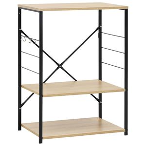 vidaXL Hylle til mikrob&oslash;lgeovn svart eik 60x39,6x79,5cm konstruert tre