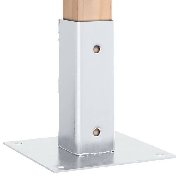 vidaXL Stolpebunner Firkantet 12 stk s&oslash;lv 46x46 mm galvanisert st&aring;l