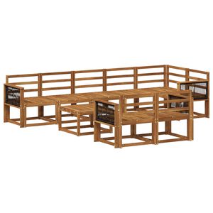vidaXL Utend&oslash;rs sofa-sett 9 pcs Naturlig Solid akasietre