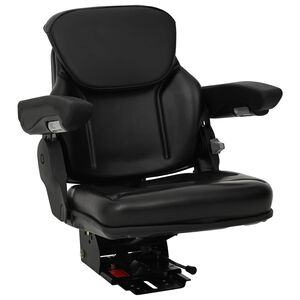 vidaXL Traktor sete med oppheng Svart 60 x 58 x 72 cm St&aring;l og PVC