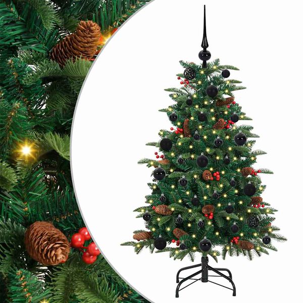vidaXL Kunstig juletre med 150 LED gr&oslash;nn 120 cm PVC og Metall og Plast