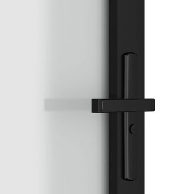 vidaXL Innerdør 76x201,5 cm svart matt glass og aluminium