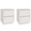 vidaXL Nattbord 2 stk hvit 40x35x50 heltre furu