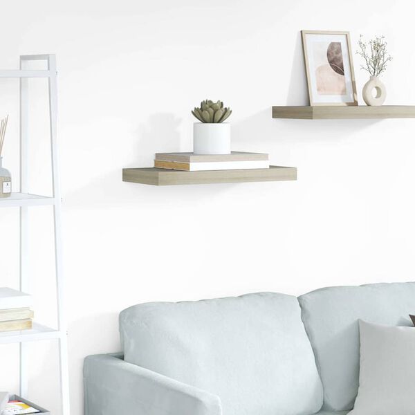 vidaXL Flytende vegghylle eik 50x23x3,8 cm MDF