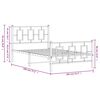 vidaXL Sengeramme i metall med hode- og fotgavl hvit 100x190 cm