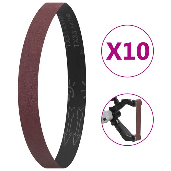 vidaXL Slipeb&aring;nd 10 stk P100 40x760 mm
