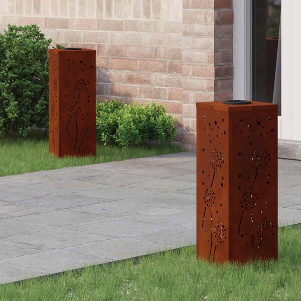 vidaXL Solenergi LED stibelys 2 pcs Corten St&aring;l Corten St&aring;l