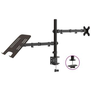 vidaXL Skjermfeste svart st&aring;l VESA 75/100 mm