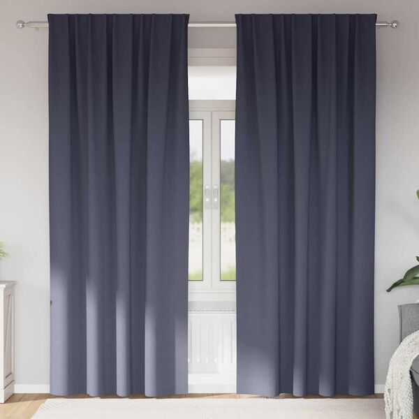 vidaXL M&oslash;rkleggende Gardiner med Ringer 2 pcs Antrasitt 225 x 140 cm