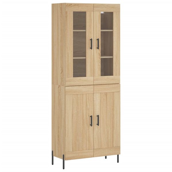 vidaXL Highboard sonoma eik 69,5x34x180 cm konstruert tre