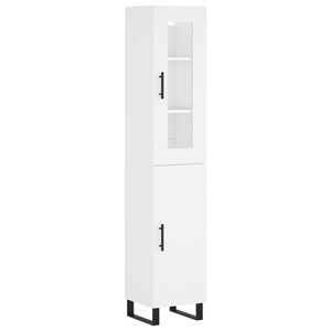 vidaXL Highboard hvit 34,5x34x180 cm konstruert tre