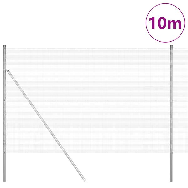 vidaXL Gjerde med innlegg. sølv 1.6 x 10 m Stål
